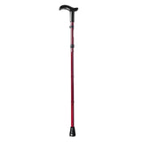 Folding Walking Stick with Derby Handle - Height Adjustable