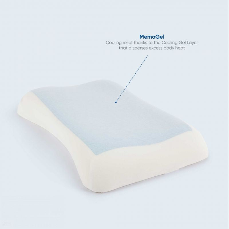 Curved Memory Foam Pillow with Cooling Gel