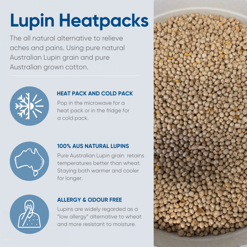 Neck & Shoulder Heat Wrap, Natural Lupin Pack