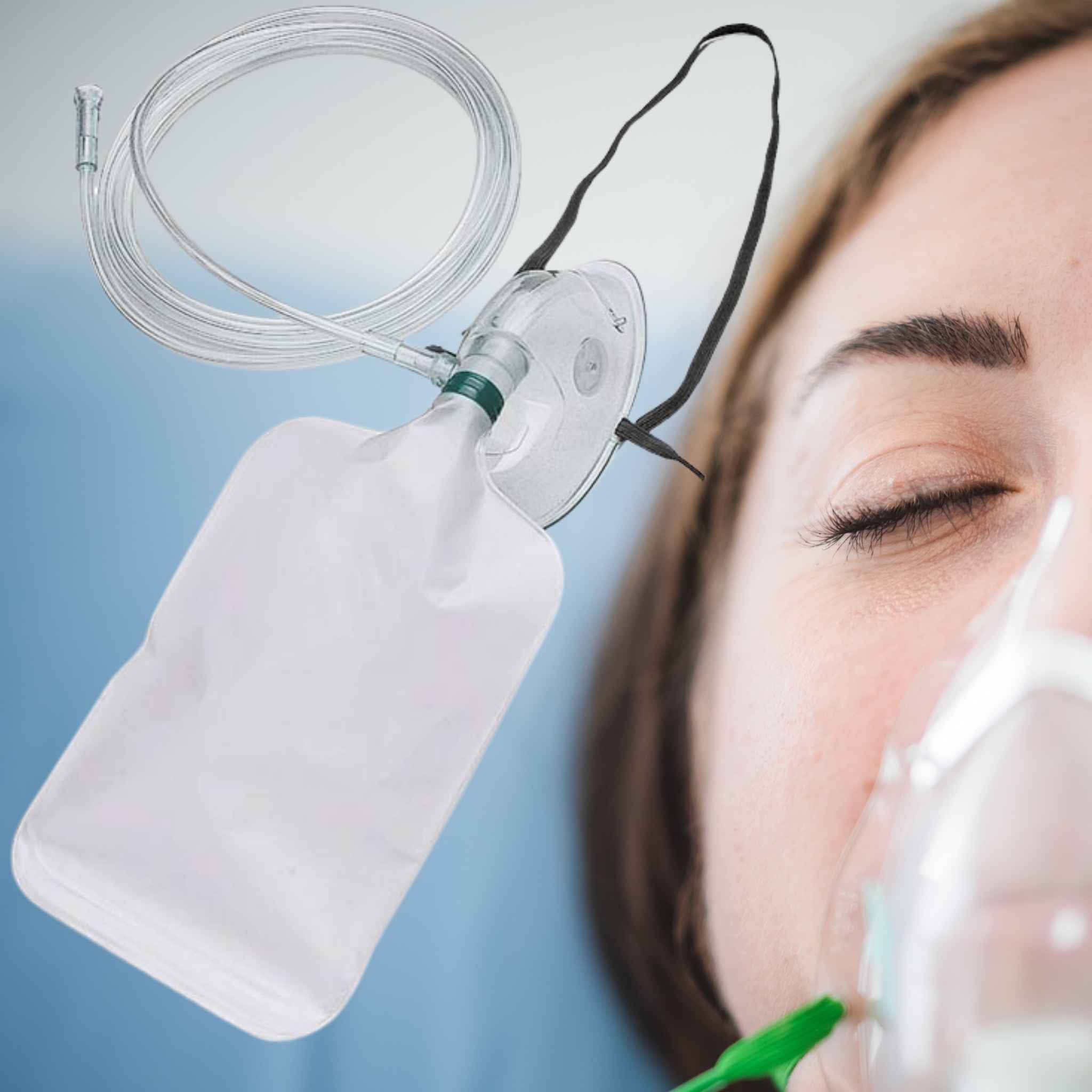 Oxygen Mask With Tubing & Reservoir Medgear Care