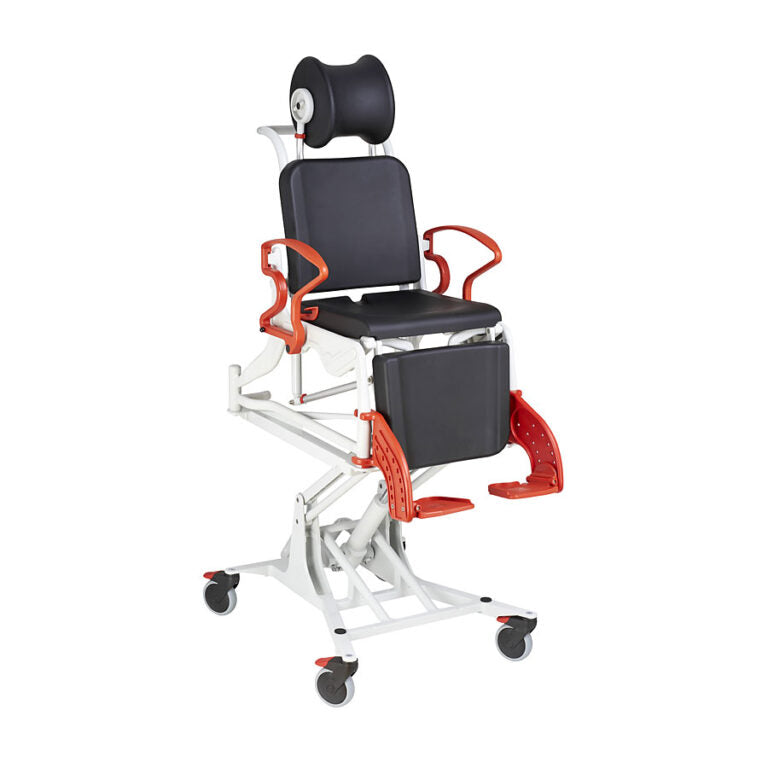 Rebotec Phoenix Multi - Tilt-in-Place and Pneumatic Lift Commode Shower Chair - Blue Medgear Care
