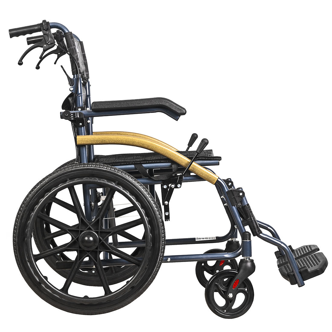 Transit Wheelchair with Flip-up Armrests